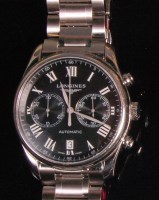 Lot 531 - A gents Longines steel cased chronograph...