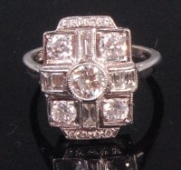 Lot 543 - An Art Deco 18ct white gold and diamond...
