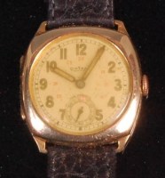 Lot 550 - A gents 1940s Rotary 9ct gold cased wristwatch,...