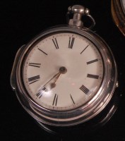 Lot 556 - A George IV silver pair cased pocket watch,...