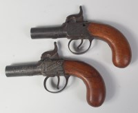Lot 586 - A pair of early Victorian muff pistols by...