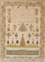 Lot 600 - A William IV needlework verse and picture...