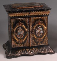 Lot 604 - A mid-Victorian black lacquered papier-mache...