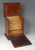 Lot 607 - A late Victorian walnut fitted stationery box,...