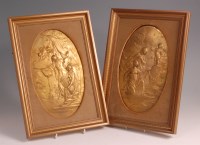 Lot 629 - A pair of circa 1900 French gilt bronze panels,...