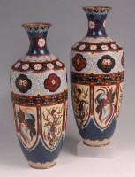 Lot 645 - A pair of Japanese Meiji period cloisonné...