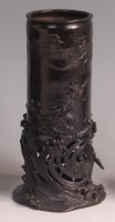 Lot 649 - A Japanese Meiji period bronze cylindrical...