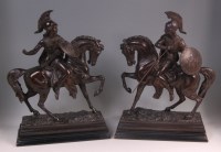 Lot 622 - After Waagen (German C19th) - Pair spelter...