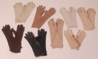 Lot 65 - A collection of ladies vintage kid leather...
