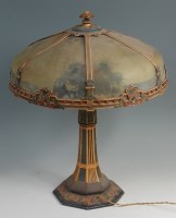 Lot 83 - A French Art Nouveau painted metal and frosted...