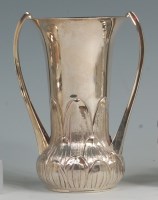 Lot 43 - An Art Nouveau style silver twin handled vase,...