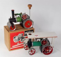 Lot 47 - Mamod SR1 steam roller, green boiler with red...