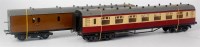 Lot 454 - 2 wooden constructed bogie coaches, early BR...