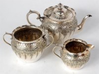 Lot 17 - A silver plated 3 piece teaset comprising...