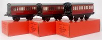 Lot 306 - 3x Hornby 1954-8 No. 41 1st/2nd coaches (all G-...