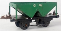 Lot 348 - Hornby 1940-1 GW hopper wagon on black...