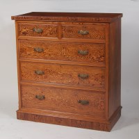 Lot 964 - A Victorian pitched pine chest, of two short...