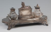Lot 564 - A mid-Victorian silver deskstand, of shaped...
