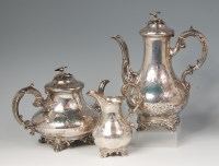 Lot 568 - A Victorian silver three piece tea and coffee...