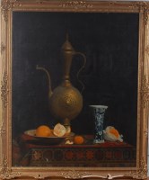 Lot 852 - Continental school - Still life with oranges...