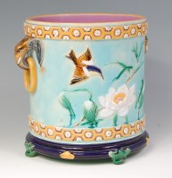 Lot 466 - A Victorian majolica jardiniere in the manner...