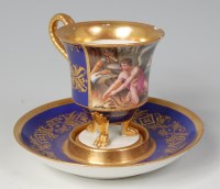 Lot 475 - A 19th century Vienna porcelain chocolate cup...