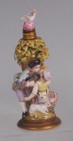 Lot 478 - A German porcelain scent bottle and cover,...