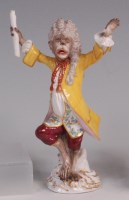 Lot 479 - A Meissen porcelain monkey band figure; The...