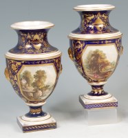 Lot 488 - A pair of Bloor Derby pedestal vases, each...
