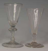 Lot 499 - A late 18th century wine glass, with pointed...