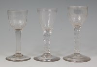 Lot 507 - An 18th century wine glass, the fluted bowl...