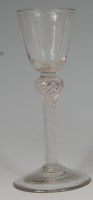 Lot 508 - An 18th century wine glass, with round funnel...
