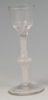 Lot 515 - A mid-18th century pedestal wine glass, with...