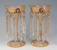 Lot 541 - A pair of late 19th century cut glass pedestal...