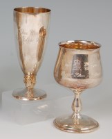 Lot 550 - A contemporary silver pedestal goblet, with...