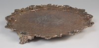 Lot 554 - A mid-Victorian silver salver, having scroll...