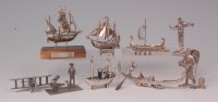 Lot 609 - Assorted miniature silver and white metal...