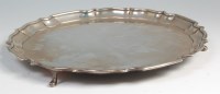 Lot 615 - A Georgian style silver salver, having a...