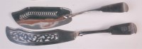 Lot 660 - A George III silver fish slice, in the Fiddle...