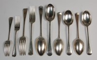 Lot 664 - A silver harlequin cutlery suite, 19th and...