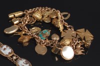 Lot 672 - A 9ct gold curblink bracelet, containing...