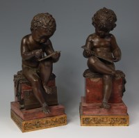 Lot 719 - A pair of mid-19th century French bronze...