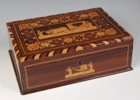 Lot 724 - A circa 1900 Sorrento ware specimen marquetry...