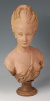 Lot 730 - A 19th century French terracotta bust of Marie...