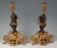 Lot 749 - A pair of late 19th century French bronze and...