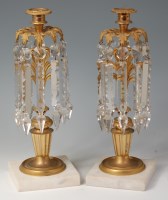 Lot 750 - A pair of circa 1900 gilt bronze and faceted...