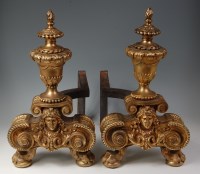 Lot 751 - A large pair of circa 1900 gilt bronze...