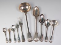 Lot 586 - A mid-Victorian silver part cutlery suite, in...