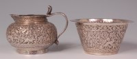 Lot 762 - A circa 1900 Indian silver sugar bowl and...