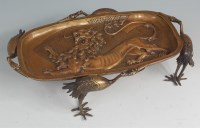 Lot 778 - A Japanese Meiji period bronze tazza, the...